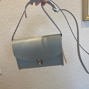 Brand New Real Leather Grey Cambridge Satchel Purse